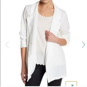 Lush white open front blazer